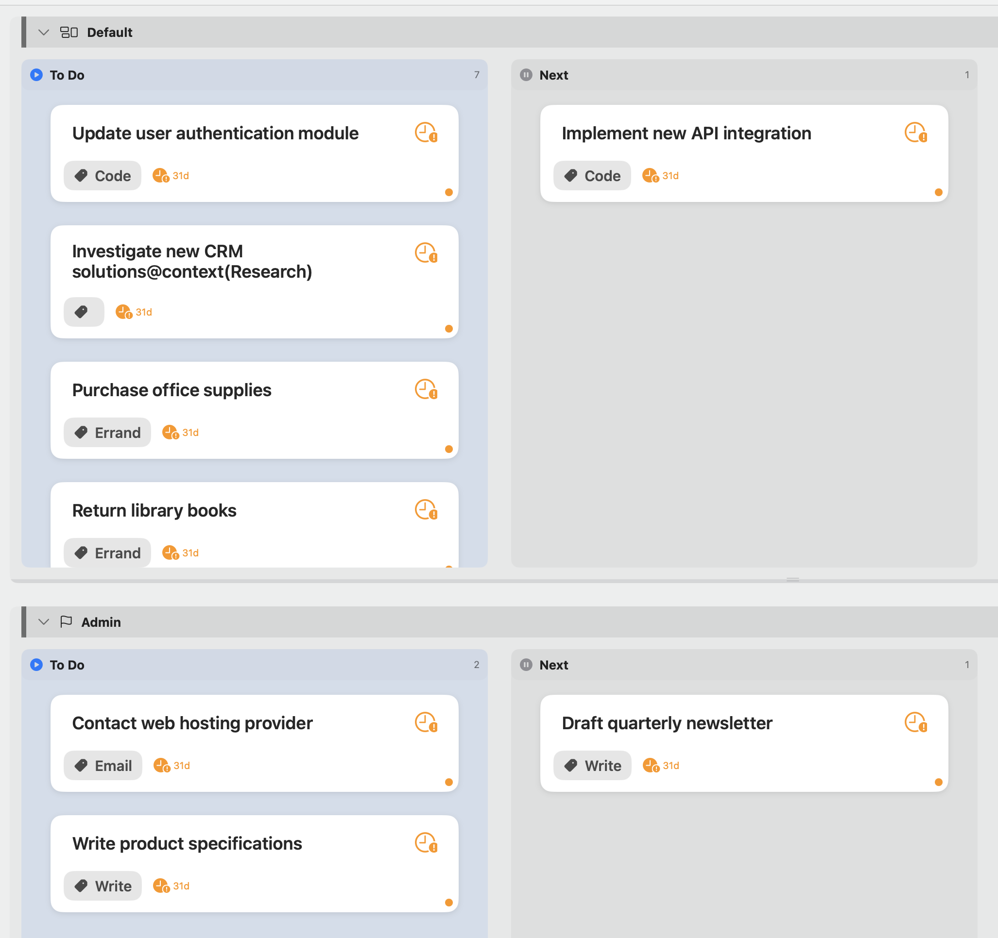 Flowcus with large text size settings