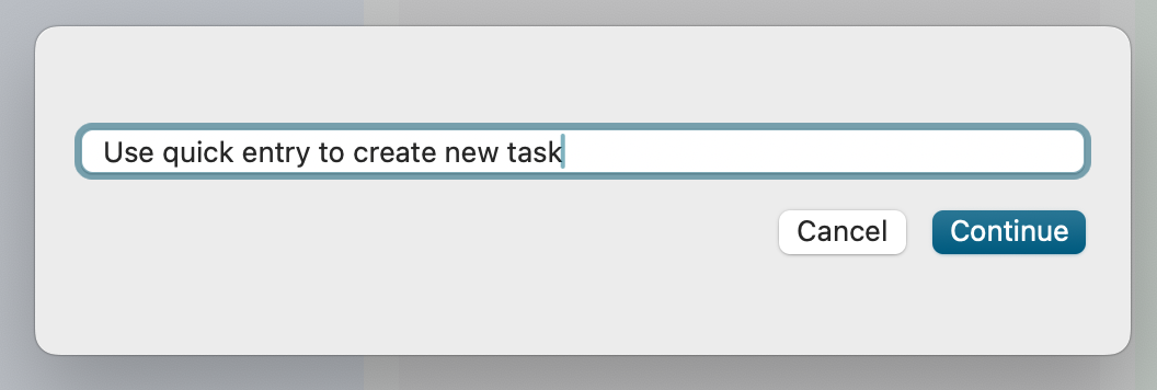 Quick task entry dialog with natural language input