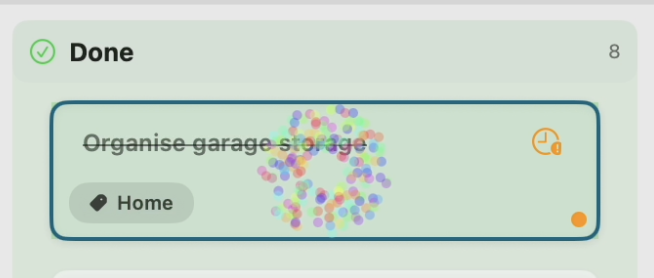 Task completion animation