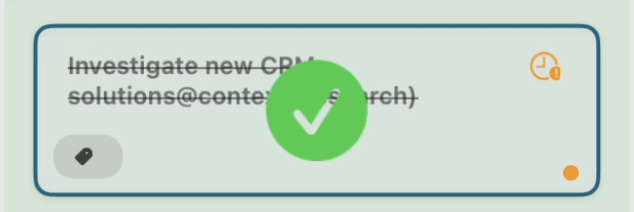 Task completion animation