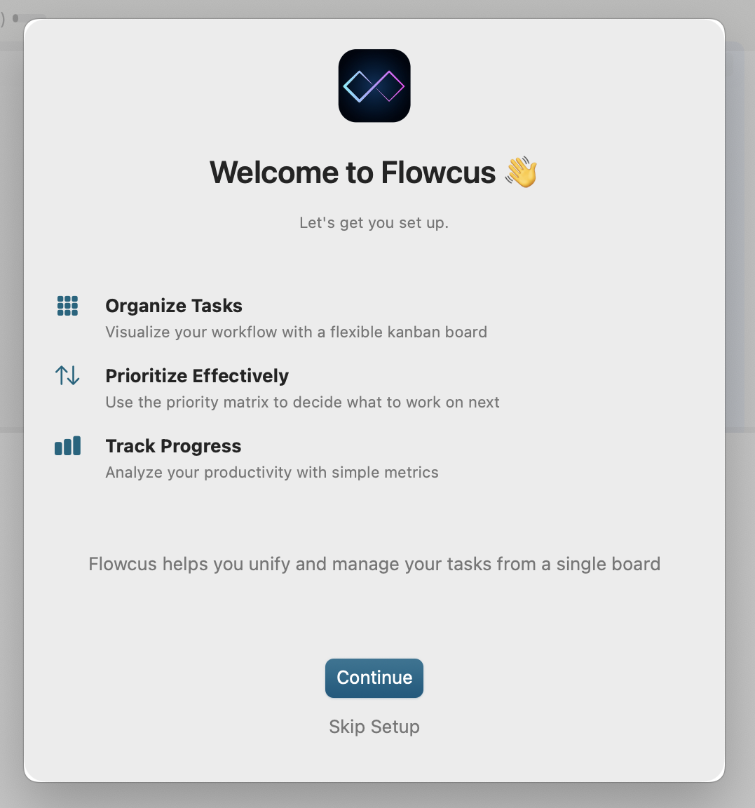 Flowcus welcome page 1