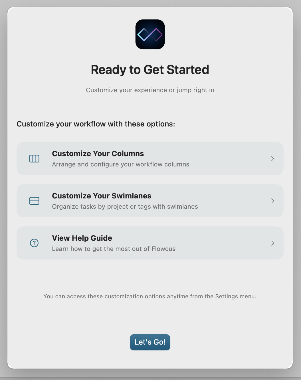Flowcus welcome page 1