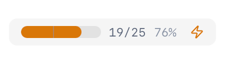 WIP Gauge in amber — approaching limit at 76%